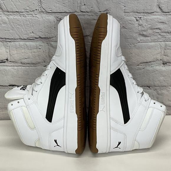 Puma Rebound LayUp High Top Sneakers 369573-24 Men's Size 9.5 White/Black Sports - Picture 4 of 9